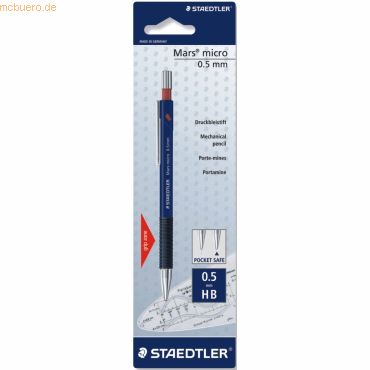 10 x Staedtler Druckbleistift Mars micro 0,7mm B blau auf Blisterkarte von Staedtler