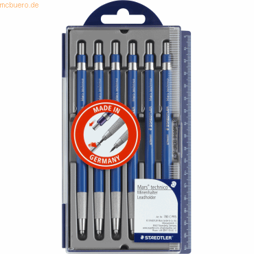 Staedtler Fallminenstift Mars technico mit Clip HB blau Kunststoffetui von Staedtler