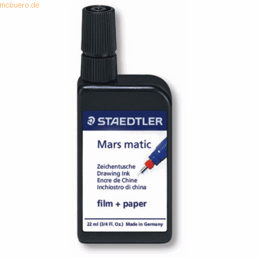 Staedtler Zeichentusche Mars matic für Papier und Folie 22 ml schwarz von Staedtler