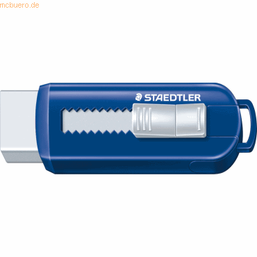 12 x Staedtler Radierer Kunststoff 26x22x86mm mit Schiebehülle blau/we von Staedtler