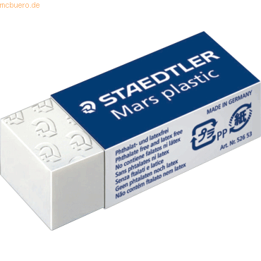 Staedtler Radierer Mars plastic PVC 49x19x13mm weiß von Staedtler