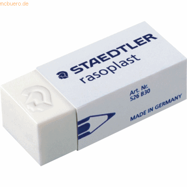 30 x Staedtler Radierer rasoplast 43x19x13mm weiß von Staedtler