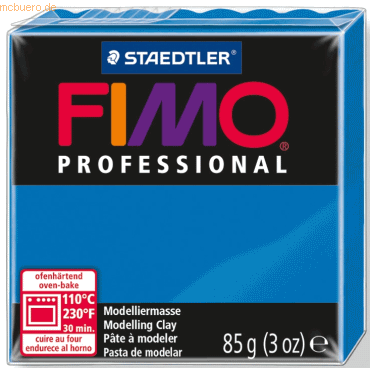 4 x Staedtler Modelliermasse Fimo Professional echtblau 85g von Staedtler