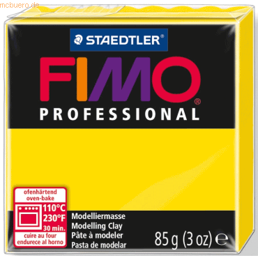 4 x Staedtler Modelliermasse Fimo Professional echtgelb 85g von Staedtler