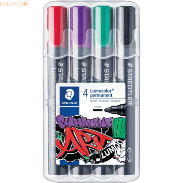 Staedtler Permanentmarker Lumocolor 2mm VE=4 Farben von Staedtler