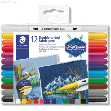 5 x Staedtler Wäschemarker Doppelfasermaler VE=12 Farben von Staedtler