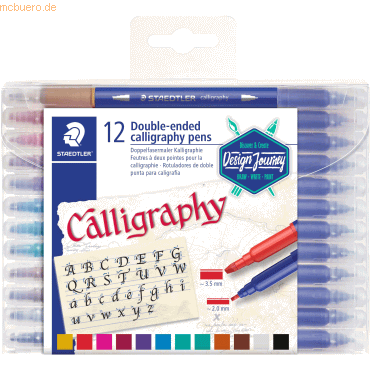 5 x Staedtler Zweispitzmaler Calligraph duo VE=12 Farben von Staedtler