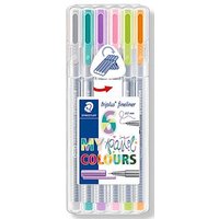 STAEDTLER triplus pastel COLOURS Fineliner farbsortiert 0,3 mm, 6 St. von Staedtler