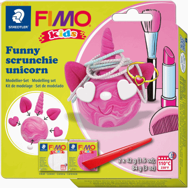 Staedtler Modelliermasse Fimo Kids Kunststoff Set -scrunchie unicorn- von Staedtler