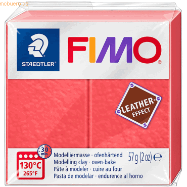 6 x Staedtler Modelliermasse Fimo Kunststoff 57g leather-effekt melon von Staedtler