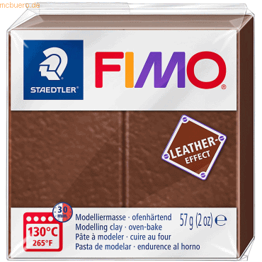 6 x Staedtler Modelliermasse Fimo Kunststoff 57g leather-effekt nuss n von Staedtler