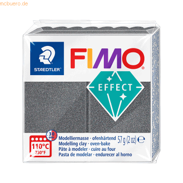 6 x Staedtler Modelliermasse Fimo effect 57g grau metall von Staedtler