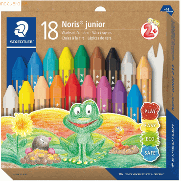 6 x Staedtler Wachsmalkreide Noris junior 224 VE=18 Farben von Staedtler