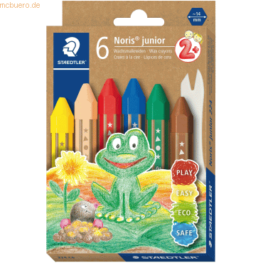 6 x Staedtler Wachsmalkreide Noris junior 224 sechskant VE=6 Farben von Staedtler