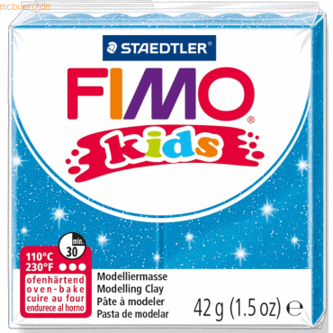 8 x Staedtler Modelliermasse Fimo Kids blau glitter 42g von Staedtler