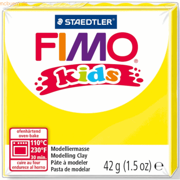 8 x Staedtler Modelliermasse Fimo Kids gelb 42g von Staedtler