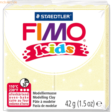 8 x Staedtler Modelliermasse Fimo Kids perlglanz gelb 42g von Staedtler