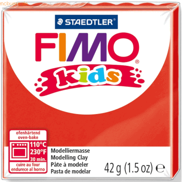 8 x Staedtler Modelliermasse Fimo Kids rot 42g von Staedtler