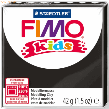 8 x Staedtler Modelliermasse Fimo Kids schwarz 42g von Staedtler