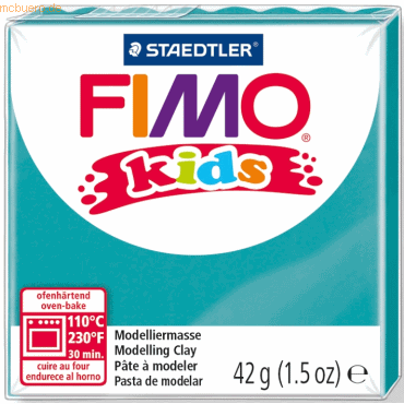 8 x Staedtler Modelliermasse Fimo Kids türkis 42g von Staedtler