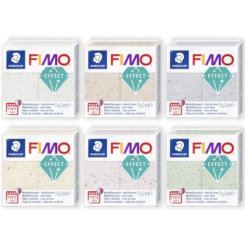 FIMO Soft Polymer Oven Bake Modelliermasse – 57 g Blöcke – 6 Stück – Botanische Farben von Staedtler