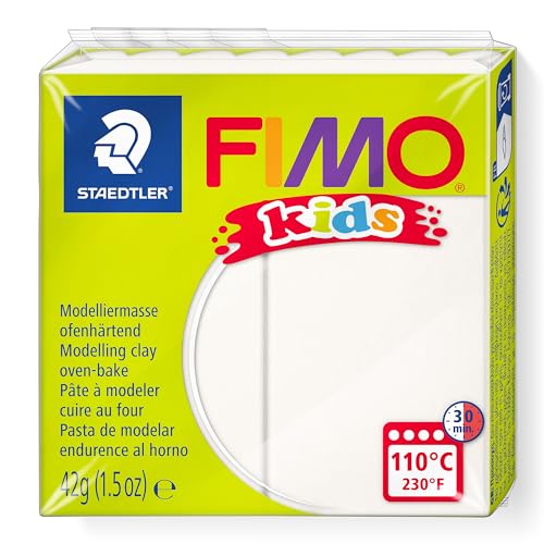 FIMO kids, Modelliermasse zum Modellieren und Kneten, 16 Farben, für Kinder Weiß von Staedtler