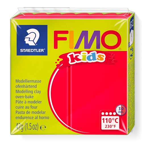 FIMO kids Modelliermasse, ofenh rtend, rot, 42 g VE = 1 von Staedtler