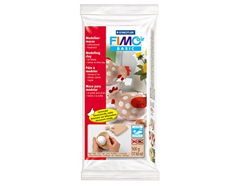 Fimo Air Dry Modelliermasse, 500 g, Weiß, 3 Stück von Staedtler