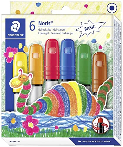 STAEDTLER 2390 C6 Gelmalstifte Noris Club (superweich, farbintensiv, leichte Handhabung, 6 farblich sortierte Gelmalstifte) von Staedtler