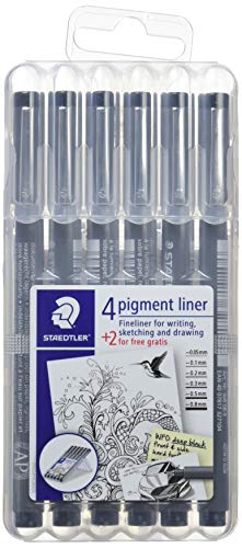 STAEDTLER 308 SB6P Filzstift, Schwarz, 6er Pack von Staedtler