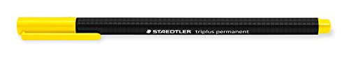 STAEDTLER 331-1 Fineliner triplus permanent (wasserfest, ergonomische Dreikantform, hohe Qualität superfeine Spitze, Linienbreite 0.3 mm, Set mit 10 Stück) gelb von Staedtler