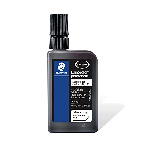 STAEDTLER 485 23 Lumocolor tinte 22ml permanent marker für 385/388, schwarz von Staedtler