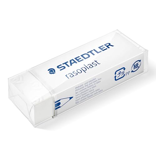 STAEDTLER 526 B20 Radierer rasoplast phtalat und latexfrei, 65 x 13 x 23 mm, Weiß, 1 Stück von Staedtler