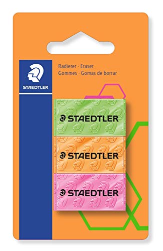 STAEDTLER 526F BK3 Radierer neon, sortiert, 3 ST auf Blisterkarte von Staedtler