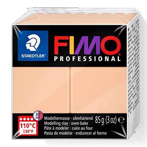 STAEDTLER ofenhärtende Modelliermasse FIMO Professional, Cameo, Normalblock 85g, Feste Konsistenz für Filigrane Arbeiten, speziell für Profis und Künstler, 8004-435 von Staedtler