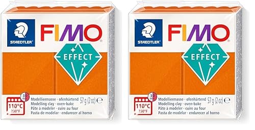 STAEDTLER 8010-41 ST Modelliermasse, Mod.Masse Fimo Effect orange Metall, Standard (Packung mit 2) von Staedtler