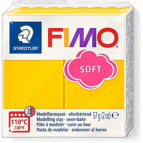 STAEDTLER 8020-16 ST 8020-16 - Fimo Soft Normalblock, Modelliermasse, 57 g, sonnengelb von Staedtler