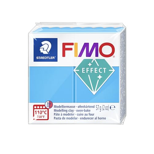 STAEDTLER 8020-374 - Fimo Effect Normalblock, 57 g, blau transluzent von Staedtler