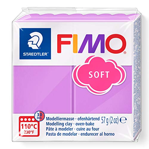 STAEDTLER 8020-62 - Fimo Soft Normalblock, Modelliermasse, 57 g, lavendel von Staedtler