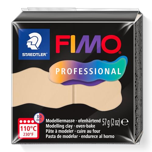 STAEDTLER FIMO Professional 8040 ofenhärtende Modelliermasse, speziell für Profis und Künstler, Einzelprodukt Champagner, 8040-02 von Staedtler