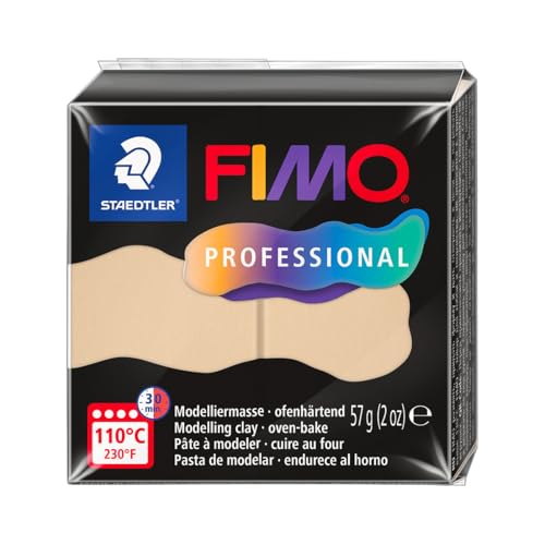 STAEDTLER FIMO Professional 8040 ofenhärtende Modelliermasse, speziell für Profis und Künstler, Einzelprodukt Champagner, 8040-02 von Staedtler