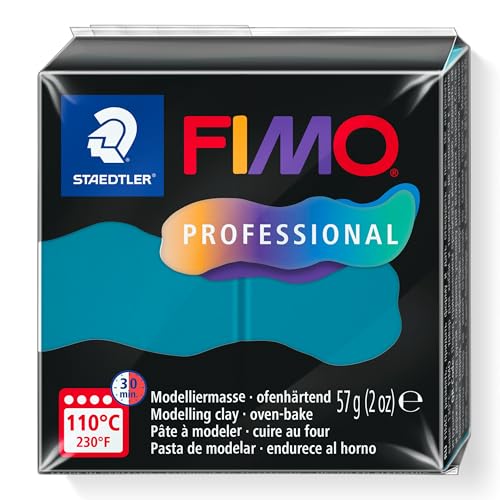 STAEDTLER FIMO Professional 8040 ofenhärtende Modelliermasse, speziell für Profis und Künstler, Einzelprodukt Petrol, 8040-36 von Staedtler