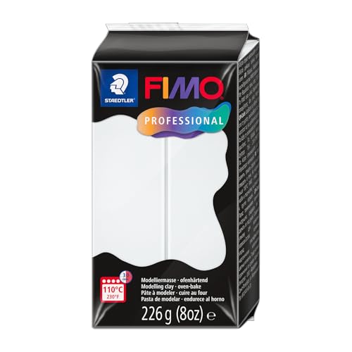 STAEDTLER FIMO Professional 8042 ofenhärtende Modelliermasse, speziell für Profis und Künstler, Einzelprodukt weiß, 8042-0 von Staedtler