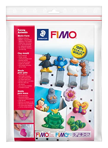 STAEDTLER 8742 09 Fimo Motiv-Form (lustige Tiere, anspruchsvolle Motive zum detailgetreuen Bemalen, für Modelliermassen wie FIMO classic, FIMO soft, FIMO effect, FIMOair basic, FIMOair) von Staedtler