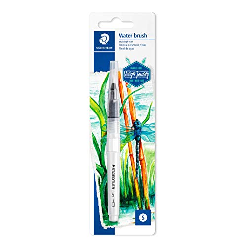 STAEDTLER 949 BK-1-C Wasserpinsel (zum Aquarellieren, Malen und Blenden, gleichmäßige Wasserabgabe, robuste Nylonspitze für Formstabilität) von Staedtler