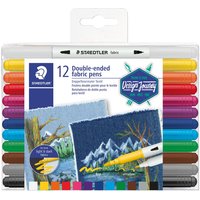 STAEDTLER Doppelfasermaler Textil, 12 St. von Multi