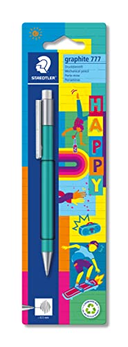 STAEDTLER Druckbleistift mit Radiergummi, Linienbreite 0,5 mm, gummierter Schaft, extra großer Radierer, bruchhemmende Minenführung, B-Minen, 777 05BKHA, 1 Stück (1er Pack) von Staedtler