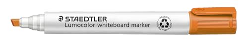 STAEDTLER Whiteboard Marker Lumocolor, orange, trocken und rückstandsfrei abwischbar, Keilspitze ca. 2 oder 5 mm, hohe Qualität Made in Germany, 10 orange Marker, 351 B-4 von Staedtler