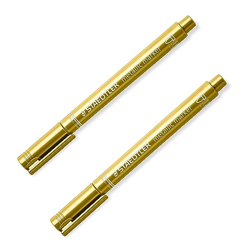 STAEDTLER Permanentmarker, Rundspitze, 1-2 mm, 1 Marker, gold, 2 Stück von Staedtler