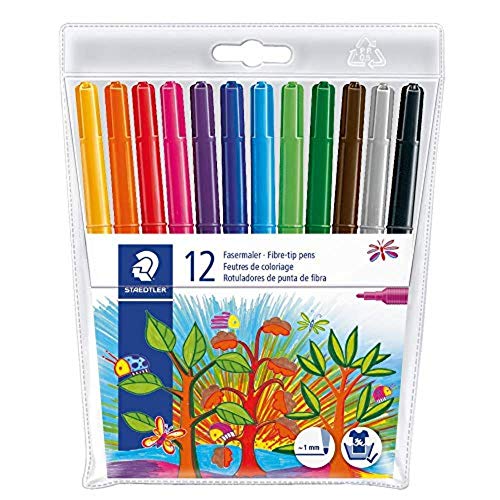 STAEDTLER STAEDTLER 325 WP12 Noris Club Fasermaler im Weichplastiketui,12 Stück von Staedtler